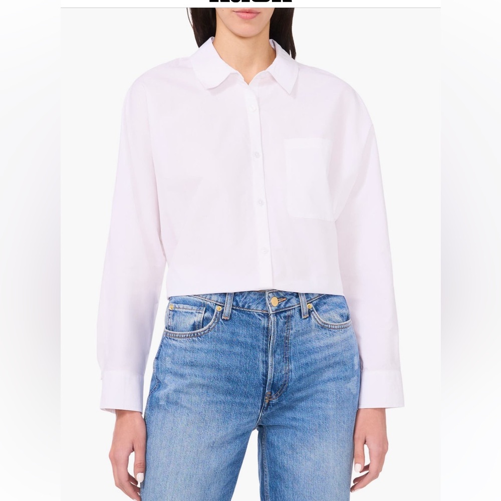 Parker White Ruffle-Back Button-Up Shirt
